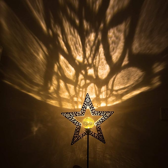 TAKE ME Star Solar Lights Garden Outdoor Decor Waterproof Metal Solar Stakes Lights for Patio Yard Walkway Lawn Patio Mothers Day Garden Gifts Mom Wife Grandma TAKEME