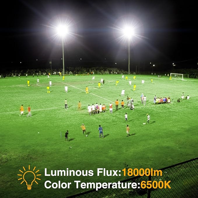 Onforu 200W LED Flood Lights Outdoor, 18000LM Bright Security Light, IP66 Waterproof Outdoor LED Lights, 6500K Daylight White Floodlight for Garage, Yard, Garden, Stadium, Playground, Arena(2 Pack) Onforu