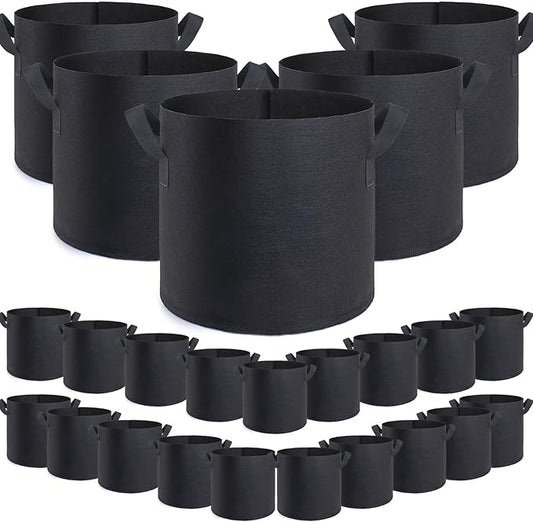 GROWTNT 1 Gallon Grow Bags 24 Pack,1 Gallon Fabric Pots,Garden Bags to Grow Vegetables,Planter Bag for Vegetables,Garden Pots with Two Handles. GROWTNTLLC