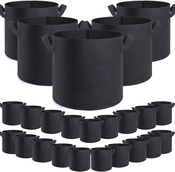 GROWTNT 3 Gallon Grow Bags 24 Pack,3 Gallon Fabric Pots,Garden Bags to Grow Vegetables,Planter Bags for Vegetables,Garden Pots with Two Handles. GROWTNTLLC