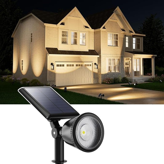 Solar Powered Spot Lights Outdoor Waterproof Super Bright LED Yard Spotlights for Tree, Flag, Lawn, Sculpture, Dusk to Dawn Landscape Uplighting for Outside House Wall Garden Backyard Walkway Driveway FALOVE