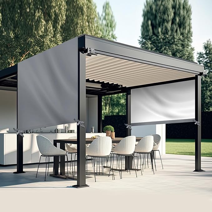 Universal Pergola Replacement Canopy Outdoor Canopy Shade Cover Waterproof Shade Top Cover for Outdoor Patio Porch Backyard(17 x 6.8 ft,Gray) Wowangce