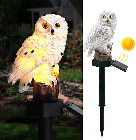 DOUBLE 2 C Solar Garden Light Outdoor, Owl Solar Garden Stake Light, Waterproof Warm White LED Light for Garden, Patio, Yard, Lawn, Walkway Decoration (Owl) DOUBLE2C