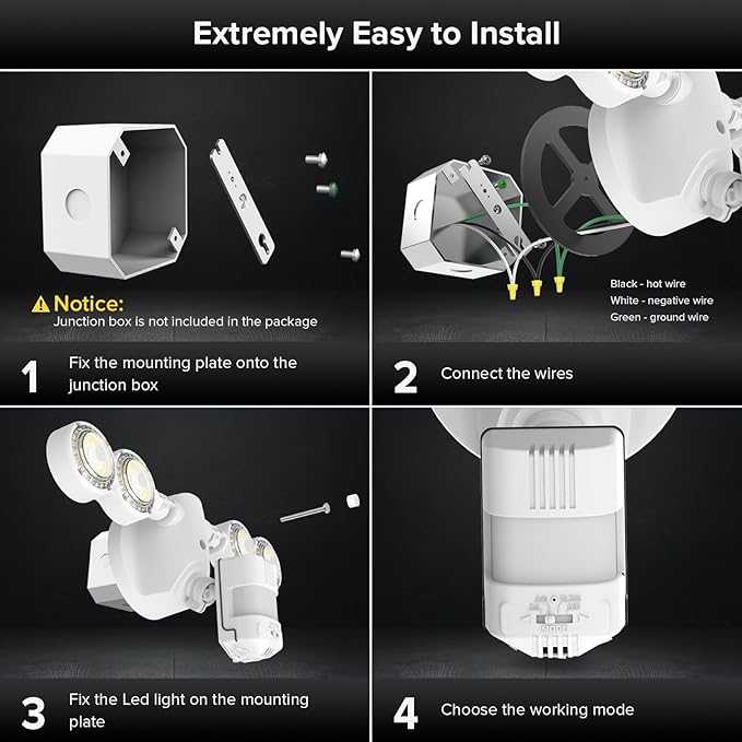 SANSI 40W 5000 LM LED Motion Sensor Outdoor Lights 5000K Daylight Super Bright, Dusk to Dawn, Bright Security Lights for Garage, Yard, IP65 Waterproof, ETL Listed SANSI