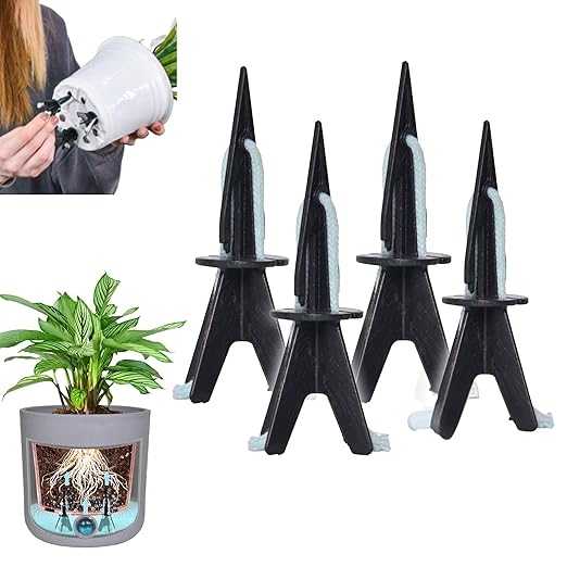 GreenShip 4-Pack Patented Self-Watering Spikes – DIY Plant Watering System for Indoor Plants, Fits Grower Pots, Reuse Containers, Automatic Self-Watering Stakes (Small) GreenShipHandmadePots