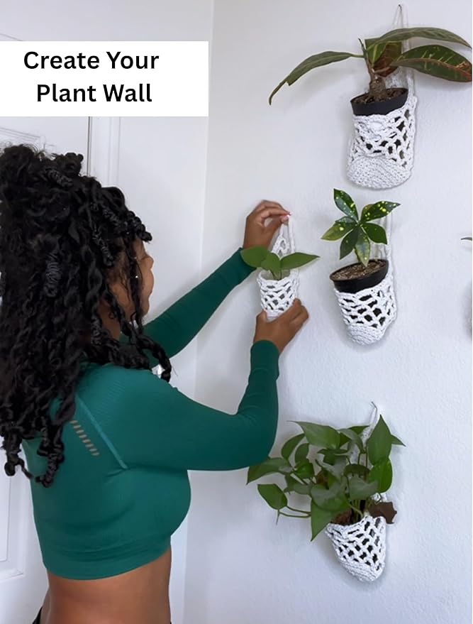 3 Packs Hanging Planters for Indoor Plants up to 4 in., Wall Plant Holder | Plant Hanger Indoor, Wall Planters for Indoor Plants, Hanging Plant (3PK, for 4 inch Pot) Shineloha