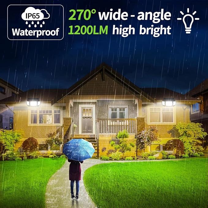 intelamp Solar Outdoor Lights,6000mAh Motion Sensor with Dual Sensors,Waterproof Solar Flood Lights 270°Wide Angle for Outside with 3 Modes IntelampSolarLightingArtist