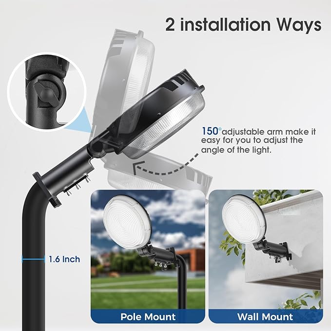 4 Pack 150W LED Barn Light, 20000LM Dusk to Dawn Sensor Security Light with 150° Adjustable Angle Photocell, IP66 Waterproof 6500K Daylight Outdoor Lighting for Farmhouse/Yard/Street StarMoitic