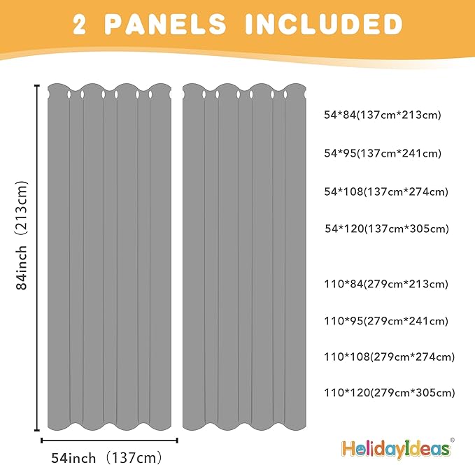 HolidayIdeas Outdoor Curtains for Patio Waterproof, 4 Panels - 54 x 95 Inch - Privacy Protection & Light Filtering Curtains Grommet Outside Curtains for Porch, Gazebo, Pergola (Mecca Orange) HolidayIdeas