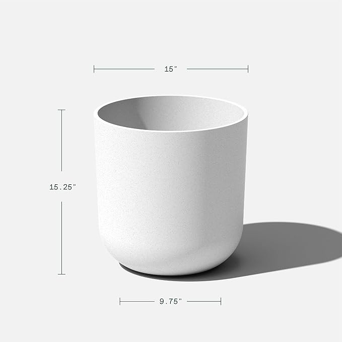 Veradek Mason Series Lima Planter - Round Planter for Indoor or Outdoor Porch/Garden | Made from Plastic-Stone Composite with Drainage Holes | Modern Décor for Succulents, Flowers, Small Plants VeradekOutdoor