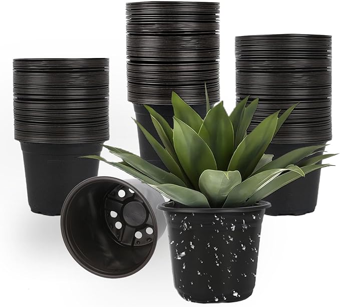 100 Packs Nursery Pots,3 Inches Plastic Nursery Pots for Plants with Drainage Holes, Seed Starting Garden Pots of Flower Plant Container for Succulents, Cuttings, Transplanting (100, 3 Inch) TAQIXI