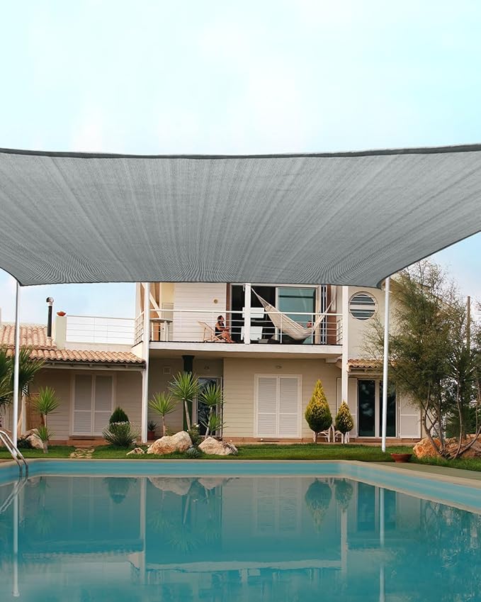 Quictent 20x26ft Sun Shade Sail for Patio, 185GSM Heavy Duty Rectangular Outdoor Sunshades UV Block Outside Canopy Cover for Backyard QUICTENT