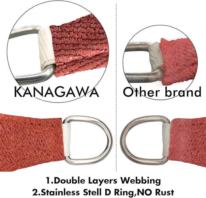 KANAGAWA 14'X24' Rust Red Custom Size Sun Shade Sail Rectangle UV Block Canopy Cover for Patio Backyard Lawn Garden Outdoor (Customized Available) KANAGAWA