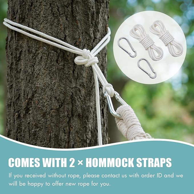 Brazilian Hammock with Tree Straps - Canvas Hammocks Portable Hammock with Carry Bag for Backyard, Porch, Outdoor and Indoor Use Blue & Green INNOSTAGE