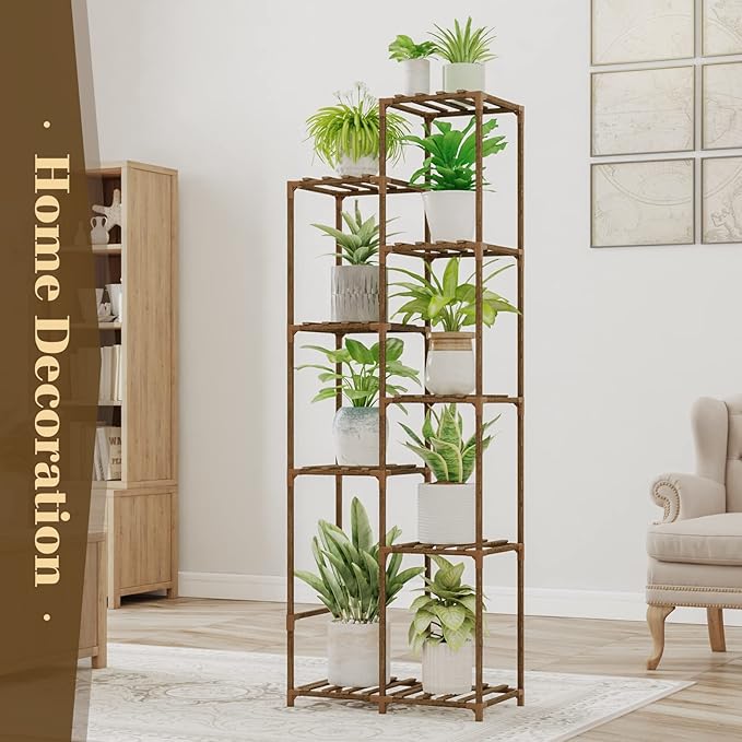 Bamworld 62 " Tall Plant Stand for Indoor Plants Outdoor Corner Plant Shelf Flower Stands for Living Room Balcony and Garden Bamworld
