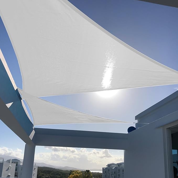 SUNNY GUARD Custom Size 12'x20'x23.3' Silver Grey Sun Shade Sail Right Triangle UV Block Shade for Backyard Yard Patio Deck Garden(Customized) SUNNYGUARD