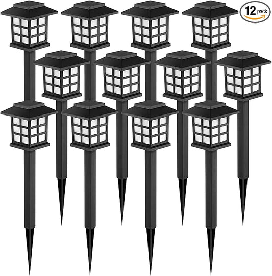 GIGALUMI Solar Outdoor Lights,12 Pack LED Solar Lights Outdoor Waterproof, Solar Walkway Lights Maintain 10 Hours of Lighting for Your Garden, Landscape, Path, Yard, Patio, Driveway GIGALUMI