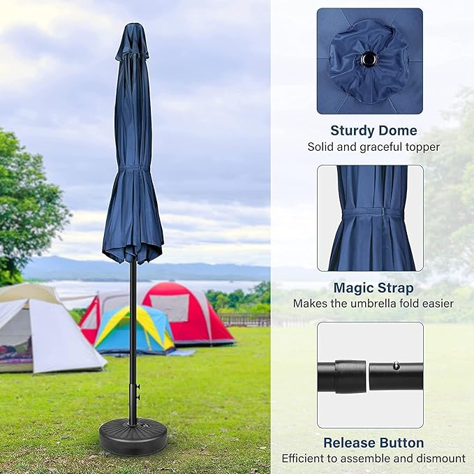 Simple Deluxe 9' Patio Umbrella Outdoor Table Market Yard Umbrella with Push Button Tilt/Crank SimpleDeluxe