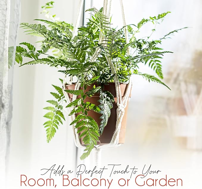 feedee Macrame Plant Hangers for Plants - 6 Pack Macromay Plant Hangers for Indoor Plant Hanger, Boho & Home Decor Feedee