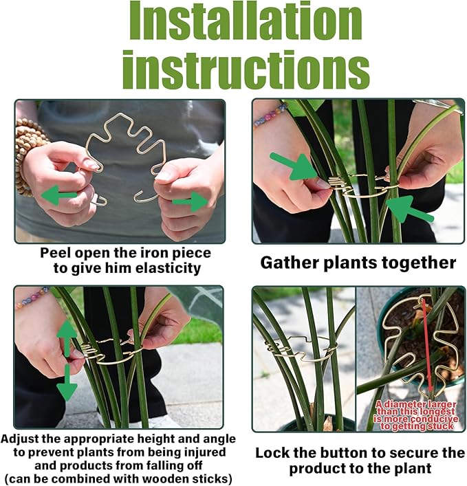 Monstera Plant Stem Support - 5 Piece Set, 4.13x2.95in Durable Leaf Holder & Fishbone Cactus Stake for Healthy Growth of Climbing Plants - Easy to Use Indoor Plant Decor Yohsnor