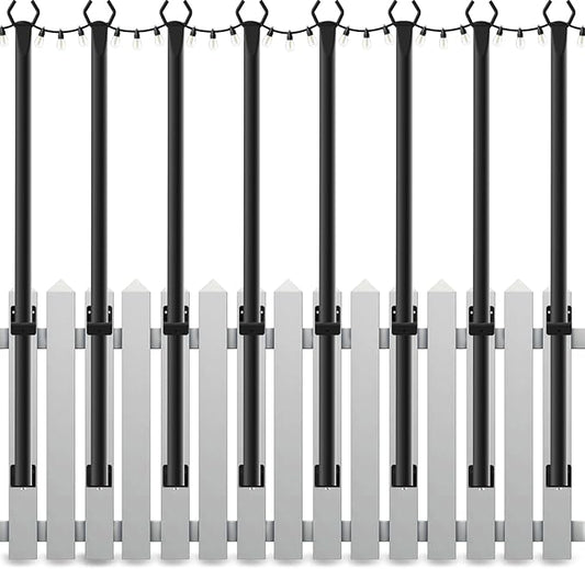 8Pack String Light Poles,5 Ft Light Poles for Outside String Lights,Outdoor Lights Pole with Fork,Metal Poles Stand for Patio Deck Backyard Mutovlin