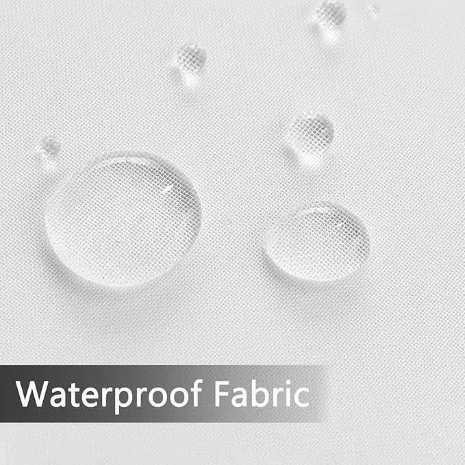 SpaceDresser Waterproof Outdoor Sheer Curtains for Patio - 2 Panels Rod Pocket Indoor Voile Sheer Curtain for Living Room,100W x 84L inch, White SpaceDresser