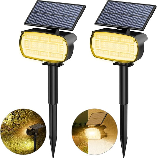 Fabrito 136 LED Solar Spot Lights Outdoor 4 Packs Warm White Fabrito