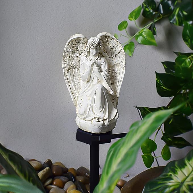 Garden Solar LED Light with Stake, Waterproof Outdoor Decor for Walkway Courtyard Party Decor, White Angel XURLEQ