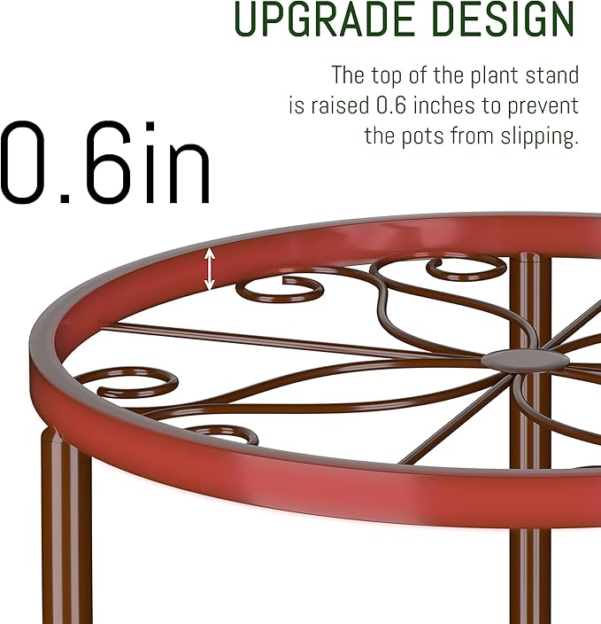 5-Pack Decent Metal Plant Stands, Heavy Duty Flower Pot Stands for Multiple Plant, Anti-Rust Iron Plant Pot Shelf, Decoration Racks for Home Indoor and Outdoor (5 Pack Bronze) Linpla