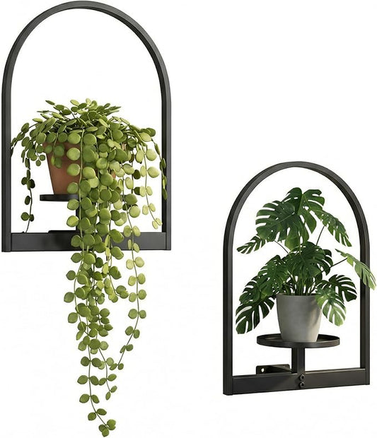 2 Pack Plant Stand Indoor Outdoor Hanging Planters for Indoor Plants Wall Plant Holder for Indoor Plants Plant Frames Wall Decor for Livingroom Bedroom Balcony Patio NUZZERO