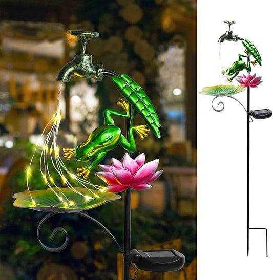 Bshine Frog Solar Outdoor Garden Lights, Waterproof Metal Solar Garden Stakes for Pathways, Poolside, Backyard Decorations, Yard Art, Lawn Decorations, Frog Gift for Mom Bshine
