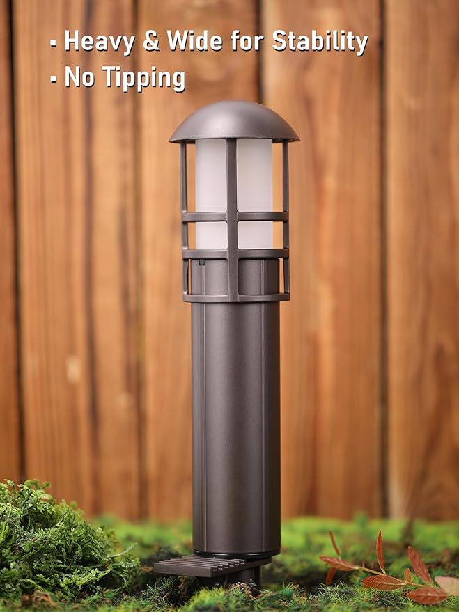 LEONLITE LED Low Voltage Landscape Pathway Lights, 3W 12V AC/DC Path Lighting, CRI90+, IP65 Waterproof, ETL Listed, Oil Rubbed Bronze Aluminum Housing, 3000K Warm White, Pack of 4 LEONLITE