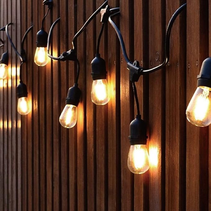 Meconard 24 Pack LED S14 Replacement Light Bulbs, Shatterproof Outdoor 1 Watt to Replace 11Watts String Incandescent Bulb, E26 Regular Medium Screw Base, 2200K Warm White, Non-Dimmable Meconard