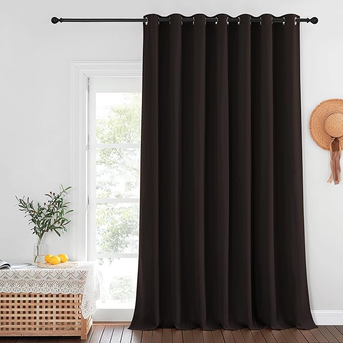 NICETOWN Toffee Brown Blackout Curtains for Bedroom/Living Room 132 Inch Length - Thermal Insulated Room Darkening Grommet Top Window Curtains (100 by 132 - Inch, 1 Panel) NICETOWN