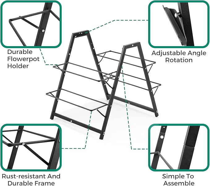 Raised Garden Planter Bed, Tiered Planter Stand with 5 Boxes, 25" Long*30" Wide*31" Tall, Vertical Raised Garden Bed for Herbs, Flowers, or Vegetables in Patio Balcony Indoor Outdoor SweetBin