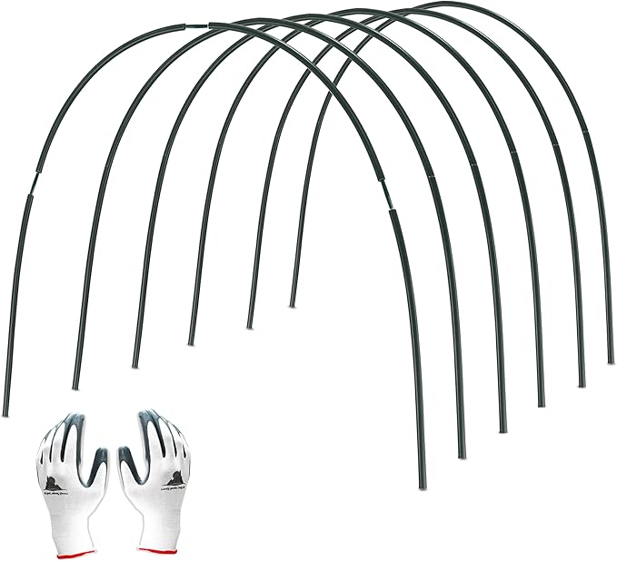 Gardzen Garden Hoops for Raised Beds Greenhouse Hoops, DIY Kit for Row Cover Garden Netting, All Season Plant Protection, 72 Pcs Gardzen