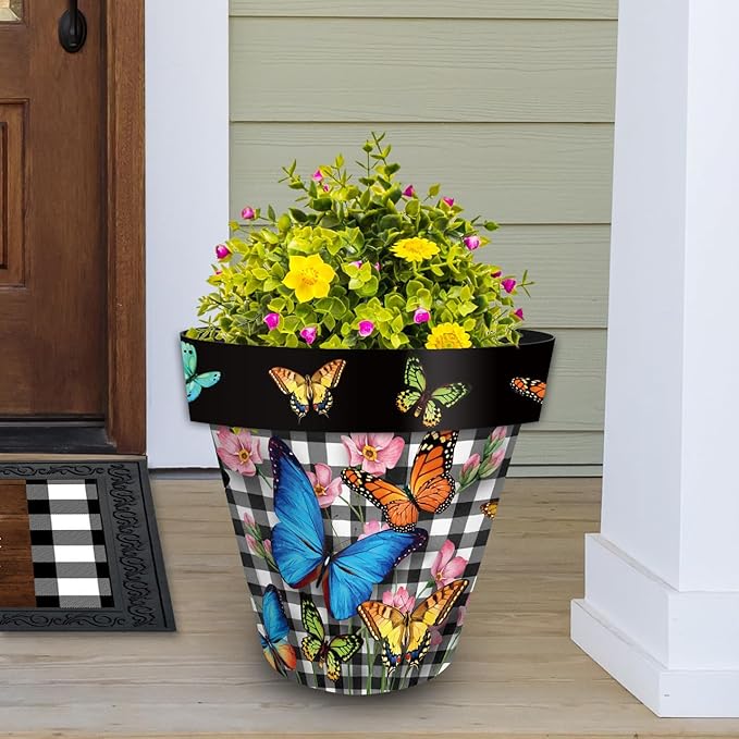 Briarwood Lane Checkered Butterflies Large Planter BriarwoodLane