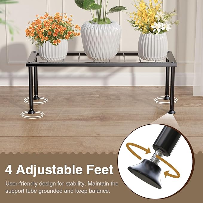 1 Tier Plant Stand: Ladder Plant Holder - Metal Flower Pot Stand - Heavy Duty Flower Rack for Living Room Patio Garden Corner Balcony and Courtyard. Josmimic