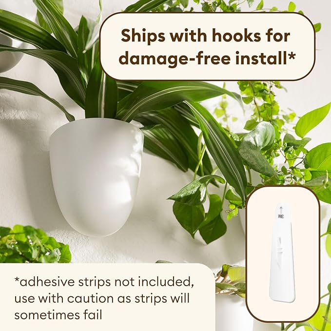 PlantPod Classic - Self-Watering Wall Planters (9, White) - Easy to Water and Install - Lightweight - Design Your Own Vertical Garden - Wall Planters for Indoor Plants MakeGood