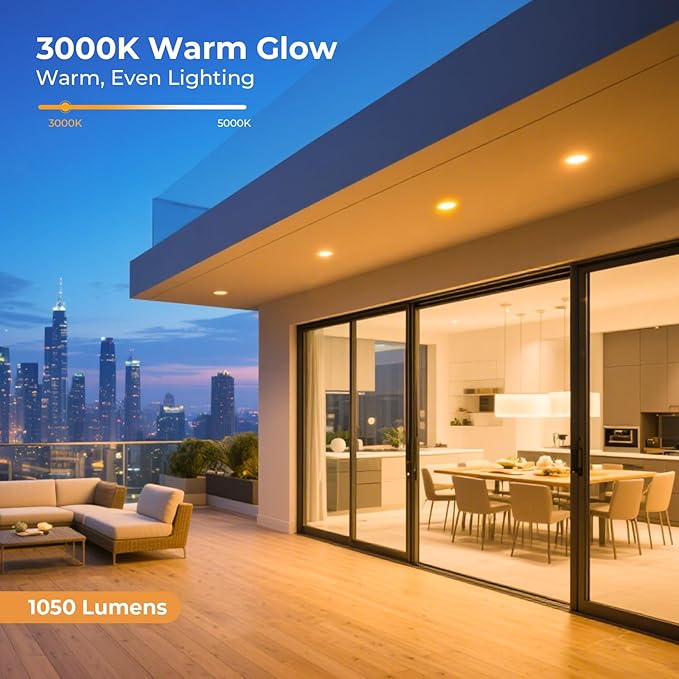 PAR38 Outdoor Flood Light Bulbs, LED Flood Light Bulb Warm White 3000K, 100W Equivalent, 1050LM, Dimmable E26 Base for Porch Garage Yard, 6 Pack GvvooHome