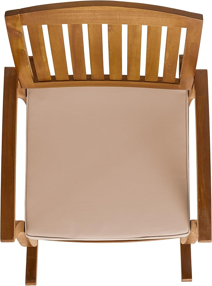 Christopher Knight Home Selma Acacia Rocking Chairs with Cushions, 2-Pcs Set, Teak Finish ChristopherKnightHome