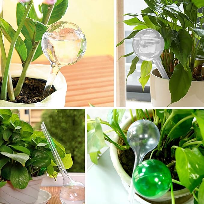14 Pcs Plant Clear Watering Bulbs,Plastic Automatic Self-Watering Globes,Garden Water Device Watering Bulbs for Plant Flower Indoor Outdoor -PlantWateringGlobes-