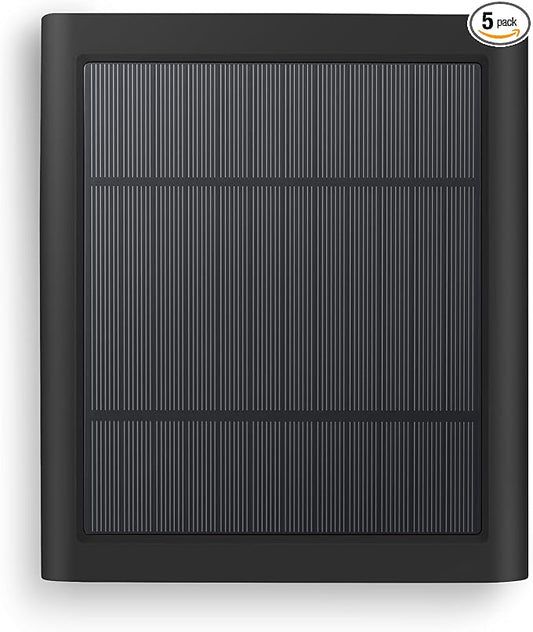 1 Pack 4W Solar Charger for Ring Spotlight & Stick Up Outdoor Cam, Black, High Efficiency, 10FT/3M Long Cable with USB-C to Ring Barrel Plug Paodekua