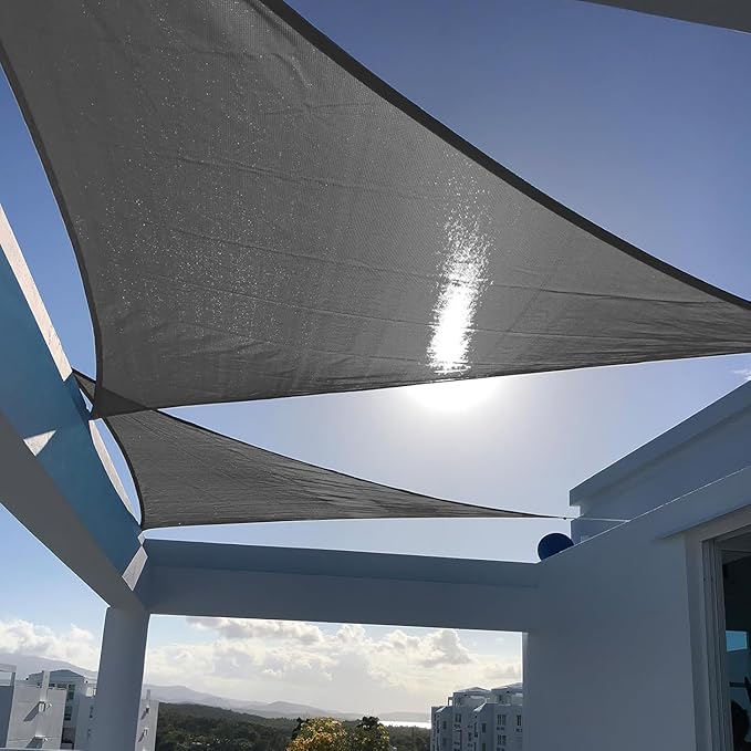 SUNNY GUARD Custom Size 7'x8'x10.6' Dark Grey Sun Shade Sail Right Triangle UV Block Shade for Backyard Yard Patio Deck Garden(Customized) SUNNYGUARD