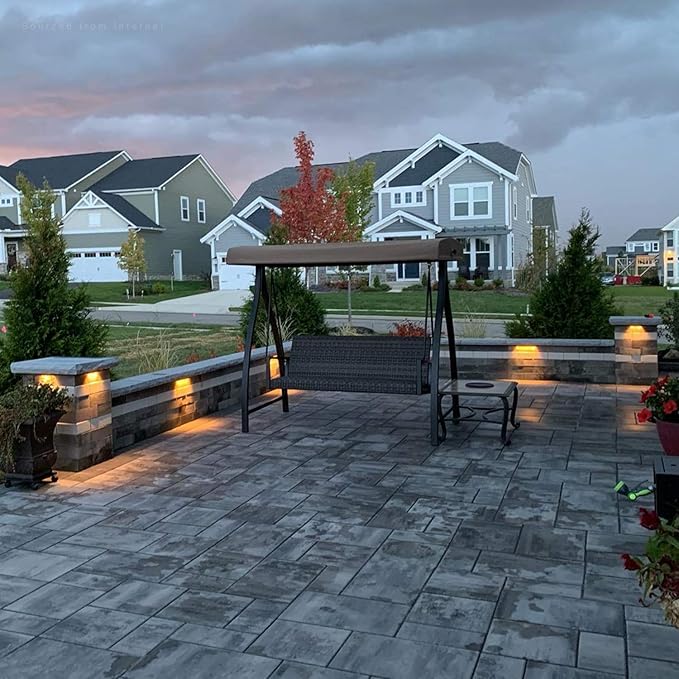 LEONLITE 8-Pack Premium Series 12 Inch Dimmable LED Hardscape Lighting 3 Way, 3W/5W/7W Retaining Wall Lights, Low Voltage Landscape Lights, 12V Paver Light, Outdoor Step Light, 3000K Warm White, ETL LEONLITE