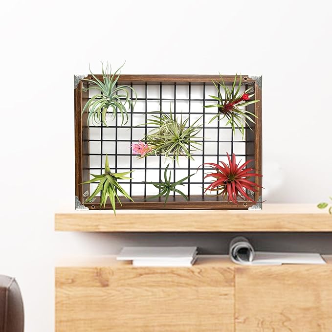 Plant Hanger Indoor Outdoor, 16" Large Hanging Planters for Indoor Plants Hanging Plant Holder Wood Metal Hanging Plant Shelf Large Hanging Baskets for Plants Outdoor Window Ceiling Lilybud--lily