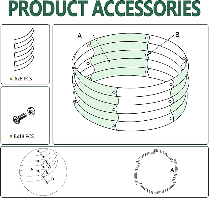 3PCS 2x2x1FT Galvanized Raised Garden Bed Kit,Vegetable Boxes-Round Metal Flower Box,Large Planter Raised Beds Outdoor Garden for Planting,Fruit,Herb-Silver Yortrek