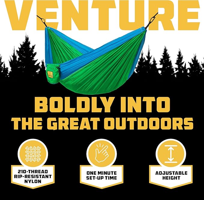 Wise Owl Outfitters Camping Hammock – 500lbs Portable Hammock with Tree Straps - Travel, Backpacking, Hiking, Outdoors Camping Gear - Single or Double WiseOwlOutfitters