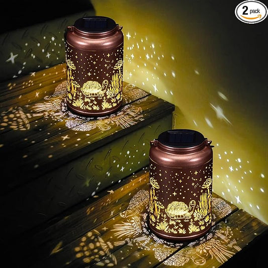 2 Pack Turtles Solar Lanterns Outdoor Waterproof - Mothers Day Gifts for Mom Grandma, Birthday Gifts for Women Solar Lights Outdoor Garden Decor for Outside, Patio, Outdoor, Yard Eandisom