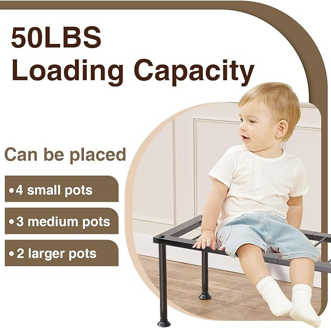 1 Tier Plant Stand: Ladder Plant Holder - Metal Flower Pot Stand - Heavy Duty Flower Rack for Living Room Patio Garden Corner Balcony and Courtyard. Josmimic